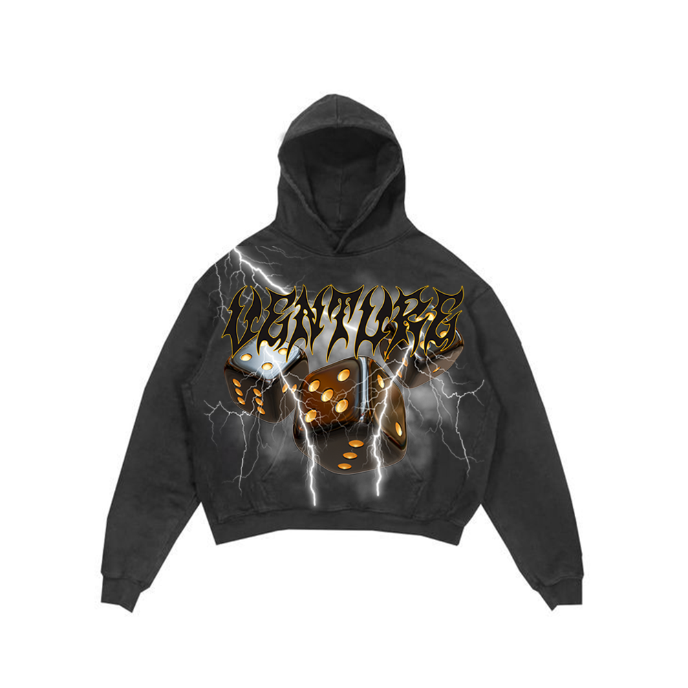 Orange Dice Lightning Hoodie