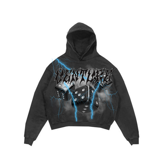 Blue Lightning Dice Hoodie